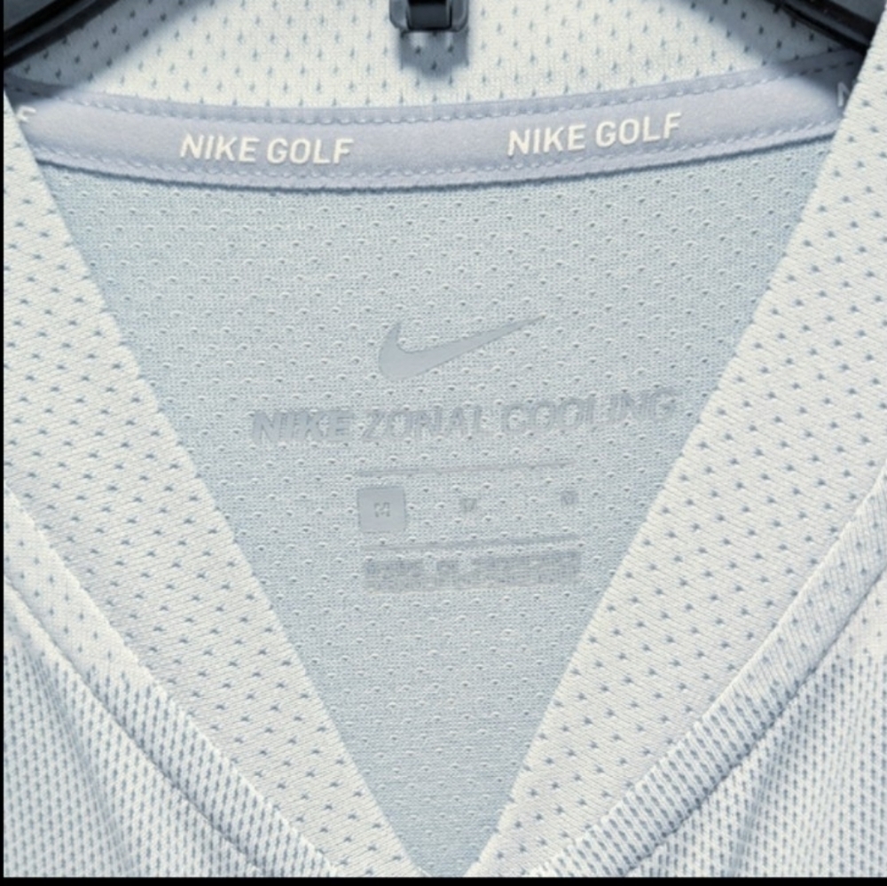 Nike Zonal Cooling Men's M Stripe Polo Lightweight White - Picture 7 of 13